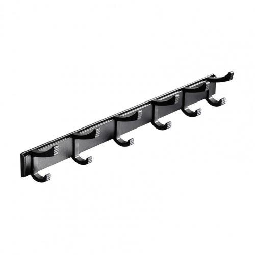Hook Rack Sturdy Punch-free 2 Colors Coat Rack Hook Cupboard Leave Trace Space Aluminum Durable Portable: Black 4