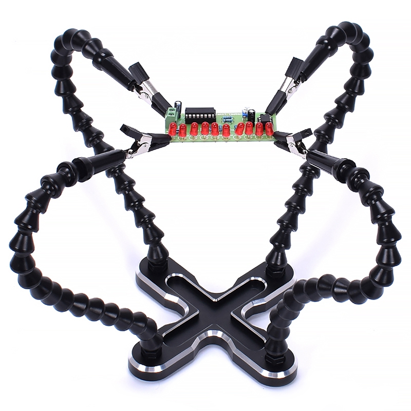 Soldering Helping Hands Third Hand Soldering Tool Soldering Station With 4 Flexible Arms For Electronics Repair-Black