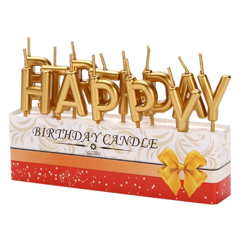 Colorful Birthday Candles HAPPY BIRTHDAY Letters Candle Cake Decoration Supplies