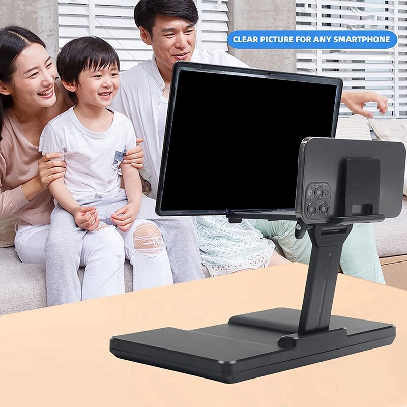 12 Inch Screen Magnifier for Smartphones Ultra Clear Projector Foldable Mobile Holder with Screen Magnification Holder