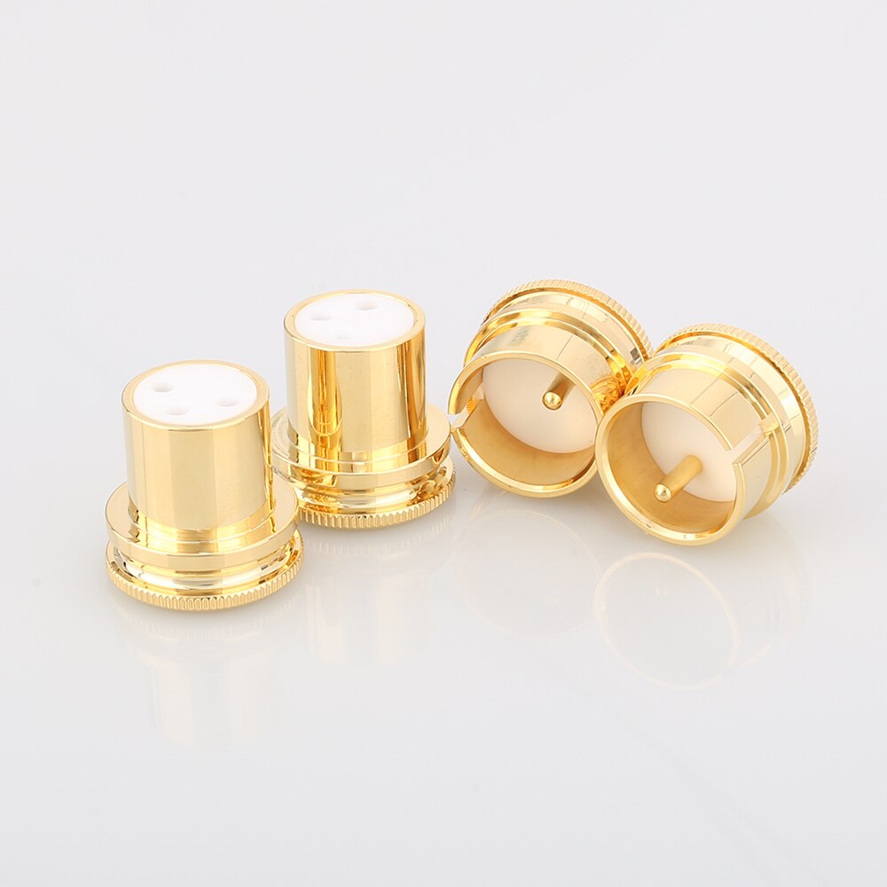 HI End Rumore Fermacorda E Ganci di Rame Placcato Oro XLR Spina Caps XLR Protect Cap 3pin XLR femmina di Riduzione del Rumore Tappi: 2PCS MALE FEMALE