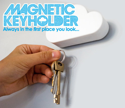 Enkel tegneserie sky magnetisk nøkkelholder sterk magnetisme veggkrok hjemmedekorasjon skyheng kroker for nøkler