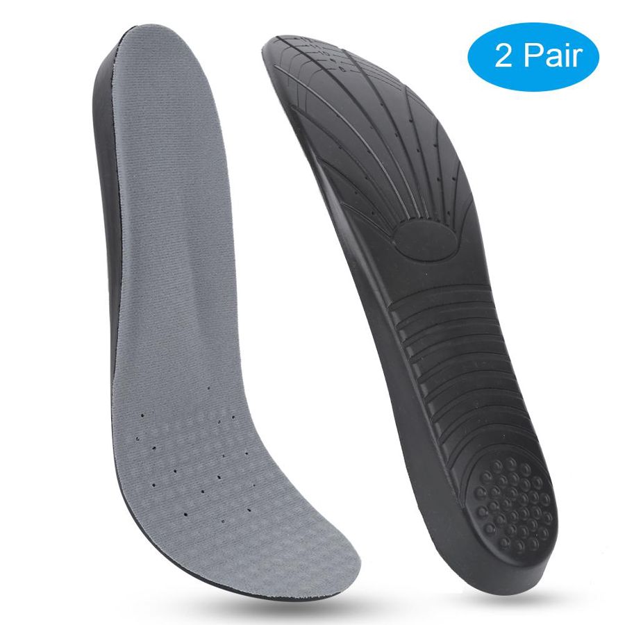 2 Pairs Sports Insoles - Size 42-47 - Sweatproof, Breathable, Shock-Absorbing Cushion for Running, Basketball, Football