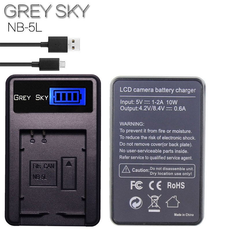 2 pièces NB-5L NB 5L NB5L Batterie + LCD USB Chargeur Pour appareil photo Canon S110 SX200 SX210 SX220 SX230 EST HS IXUS 850 870 800 860 990 SD caméra