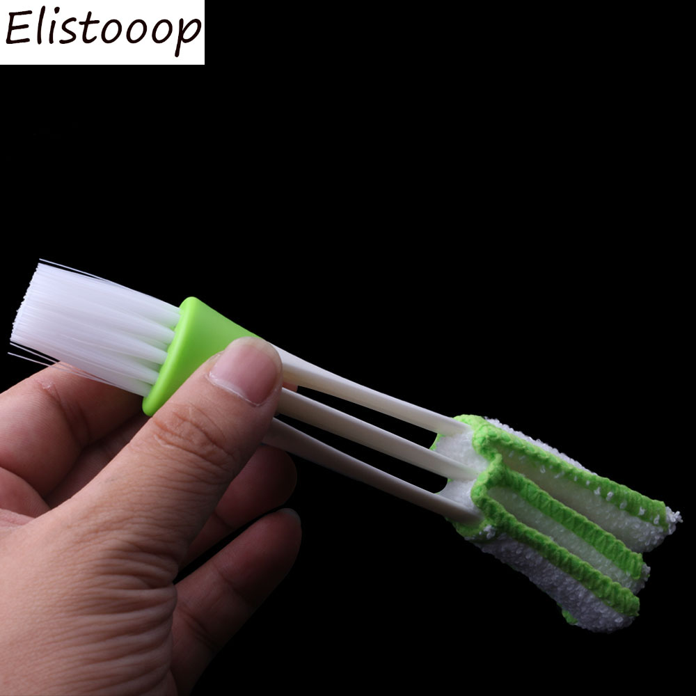 Dust Cleaning Brush Portable Dual Head Micro Fiber Vent Duster for Computer Keyboards Fans Air Conditions Car Window brusher