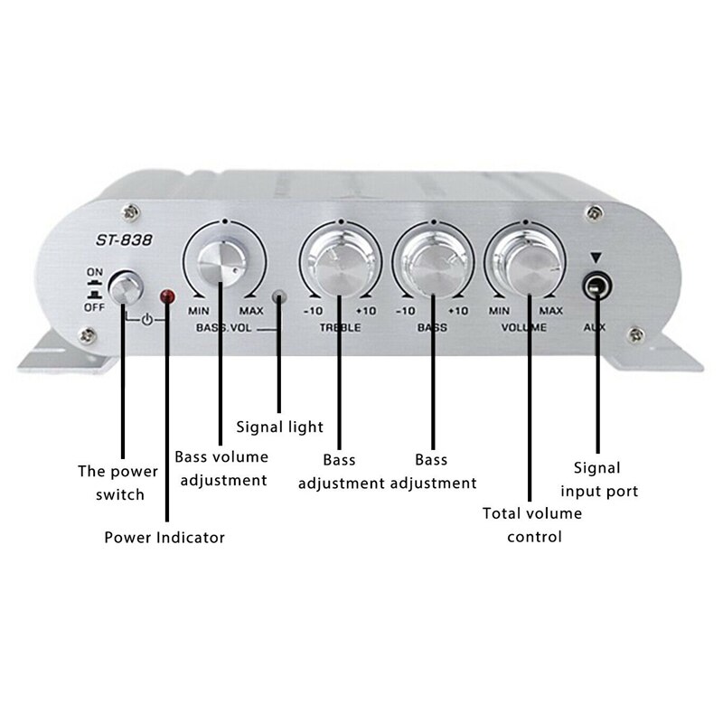 12V 400 wat 2. 1-kanałowy samochodowy sprzęt audio wzmacniacz stereofoniczny głośnik klasa mocy A / B wzmacniacz