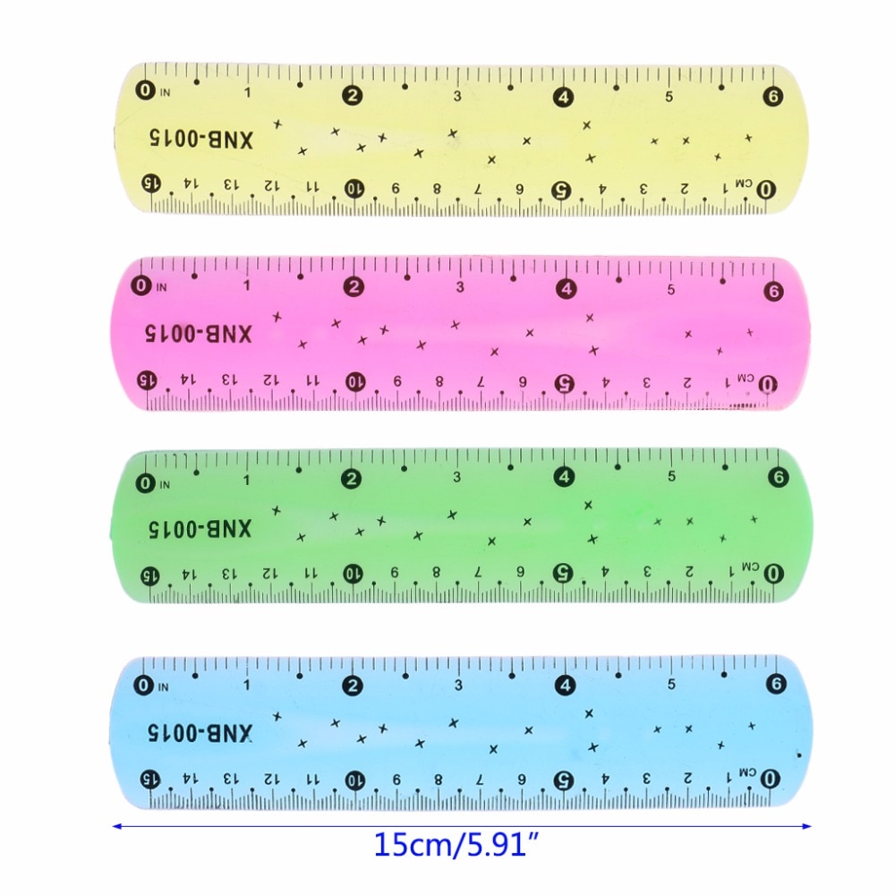1Pc Soft 15Cm Heerser Multicolour Flexibele Briefpapier Regel School Supply
