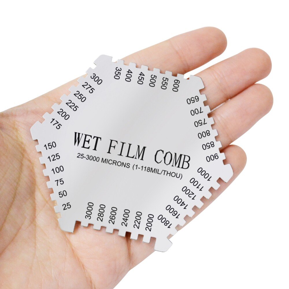 Wet Film Combs 25~3000um Microns Micrometer / 1~118 Mil Dual Scale, Wet Paint Coating Thickness Step Notched Gauge