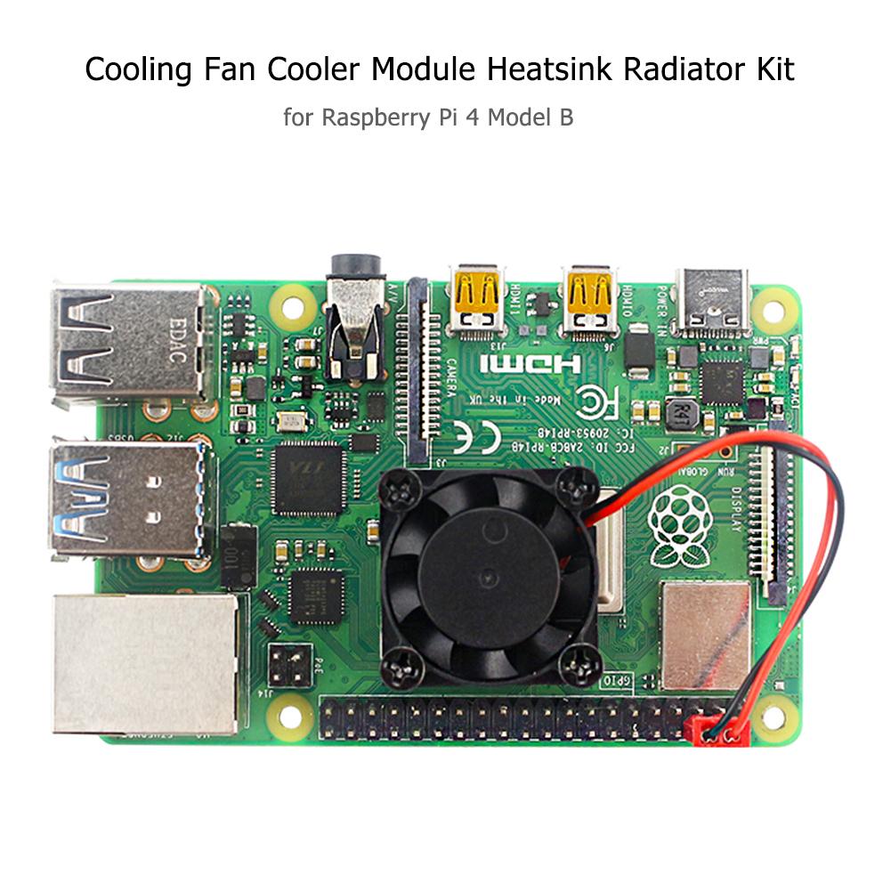 Cooling Fan And Heat Sink Kit For Raspberry Pi 4B Cooling Fan Cooler Module Heatsink Radiator Kit for Raspberry Pi 4 Model B