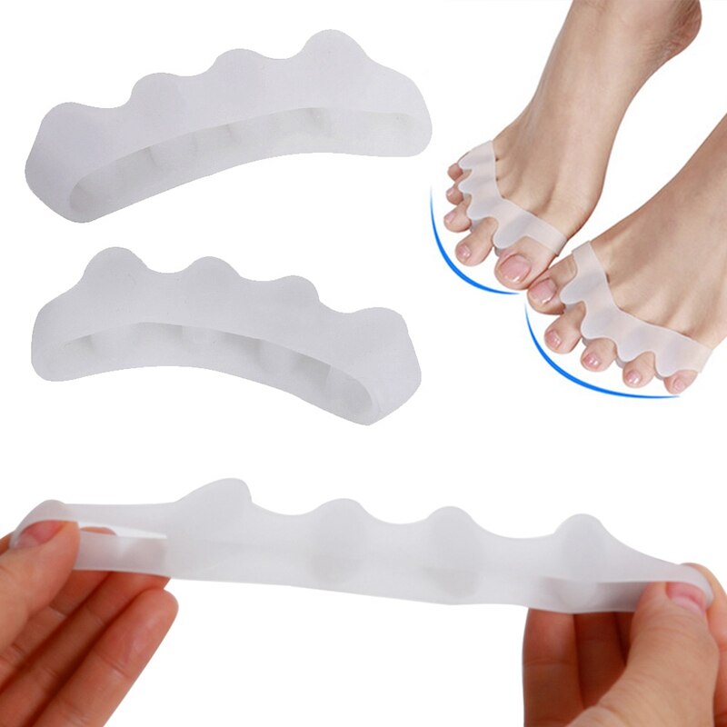 5 Holes Silicone Pedicure Foot Care Pedicure Tool for Legs Finger Toe Separator Divider Thumb Bunion Hallux Valgus Protector