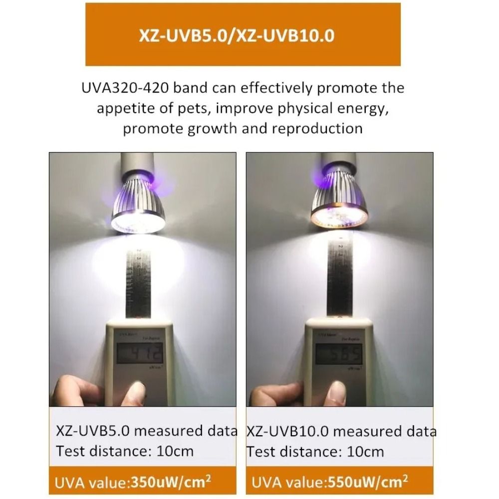Bombilla LED para reptiles UVA UVB E27, lámpara de terrario de espectro completo 5,0/10,0 iluminación, bombilla de calefacción para mascotas pequeñas, terapia de visión nocturna