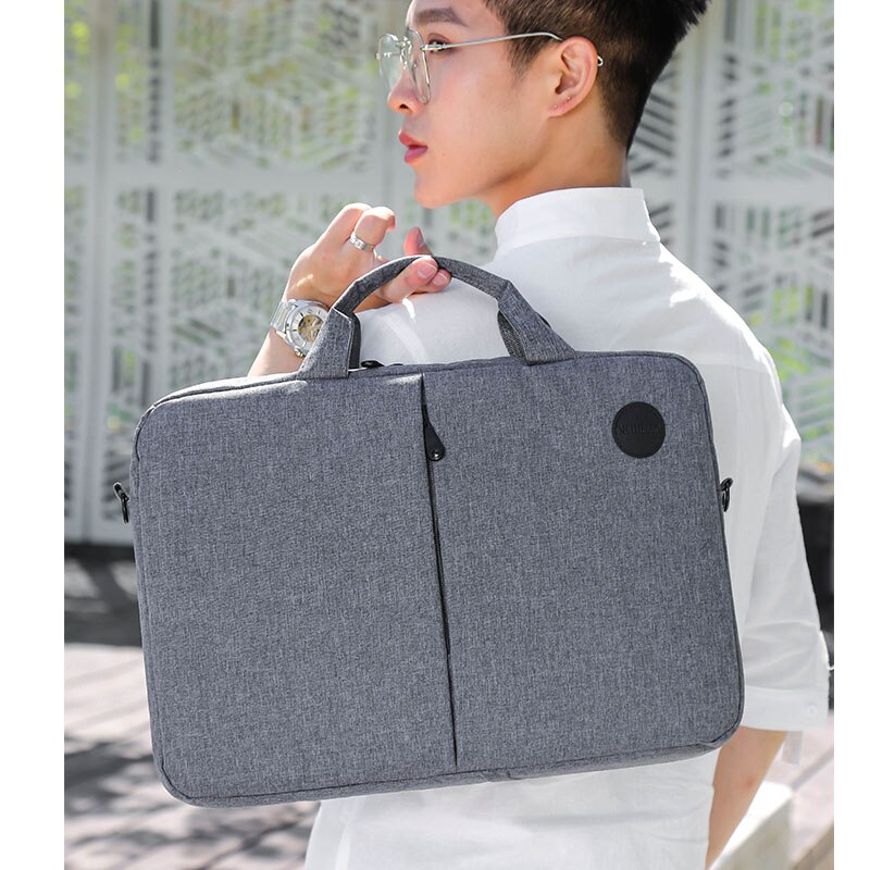 Mannen Aktetas 15.6 Inch Canvas Computer Tas Handtas Voor Mannen Vrouwen Aktetas Schoudertas Office Tassen Voor Mannen Maletin Mujer