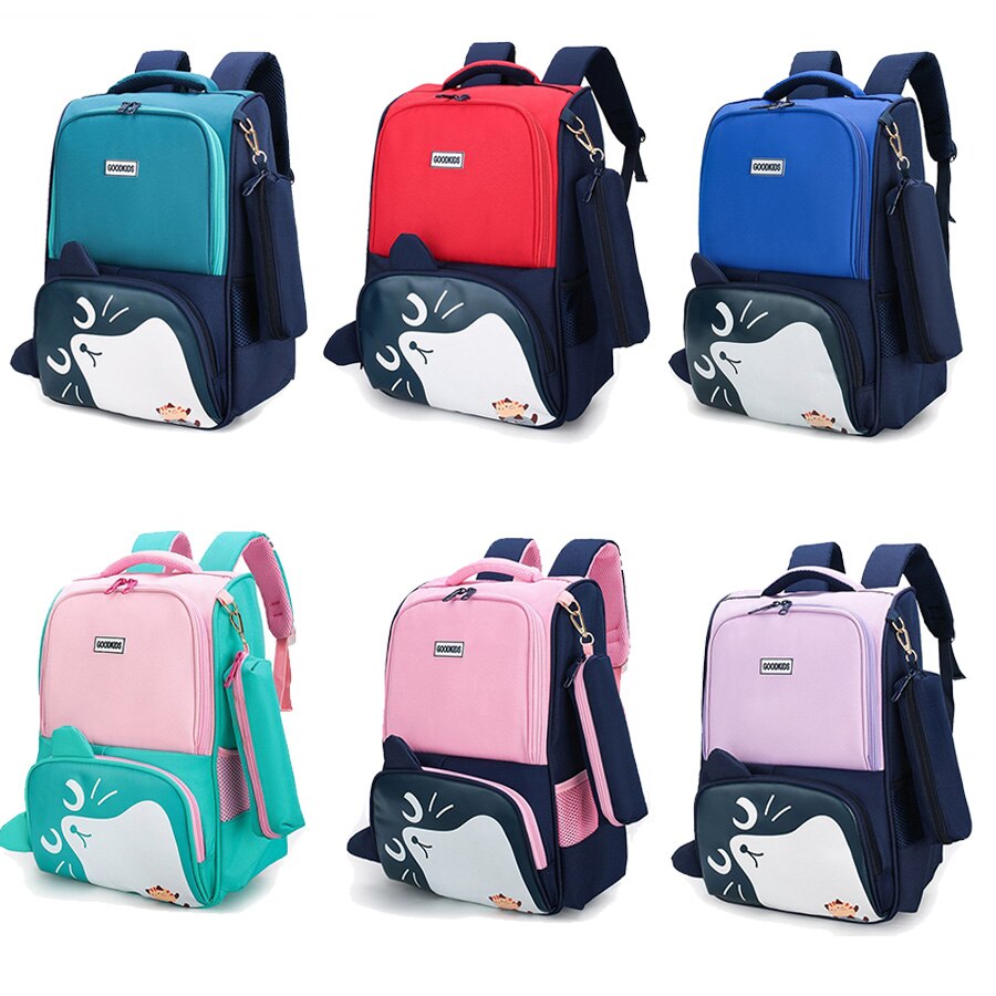 Mooie Kat Oren Student Kinderen Schooltassen Meisjes Jongens Kids Primaire Mochila Escolar Cartable Enfant Grade 1-3-5