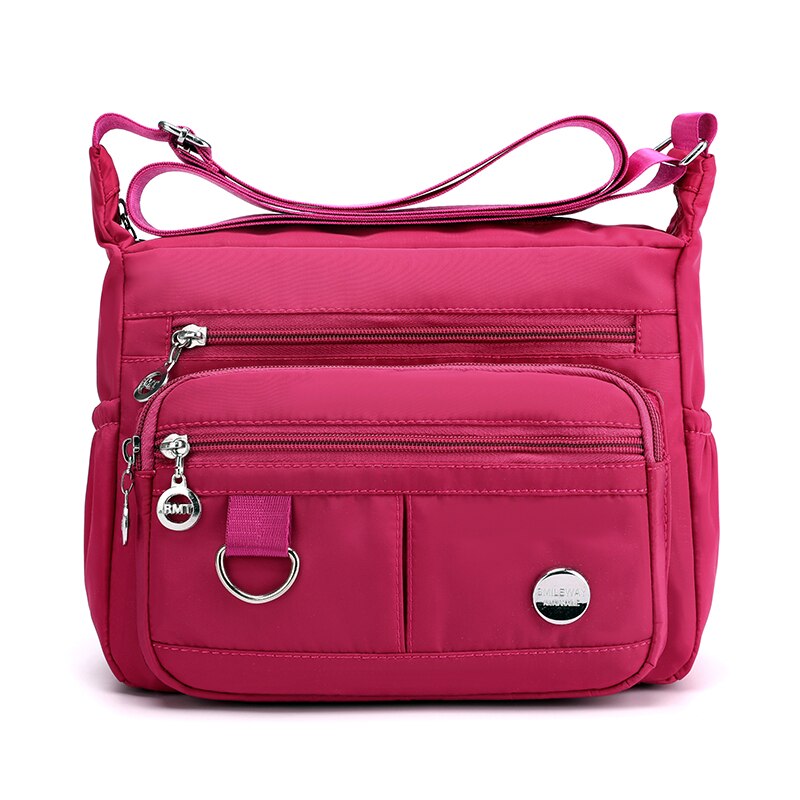 ¡Novedad de ! Bolsos cruzados de gran capacidad para mujer, bandoleras multibolsillos, bolsos de lona de ocio, bolsa de viaje para mujer: Red