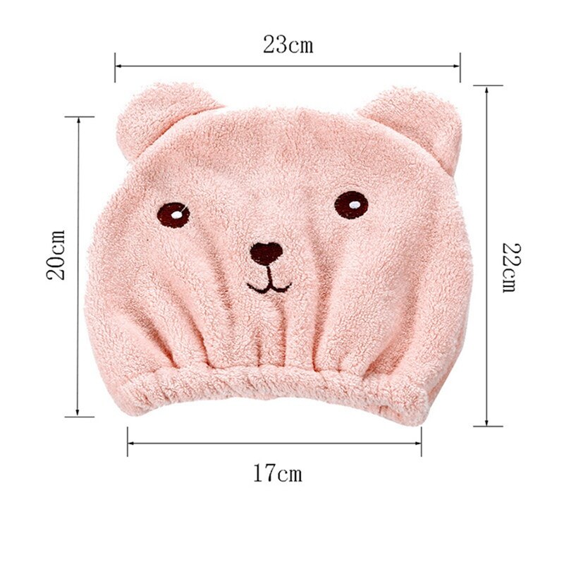 Dzieci słodki miś kąpielowy ręcznik robić suszenia chusta na głowę miękka bawełna mikrofibra szybko suche włosy elastyczny kapelusz turban robić włosów dla dziewczynki