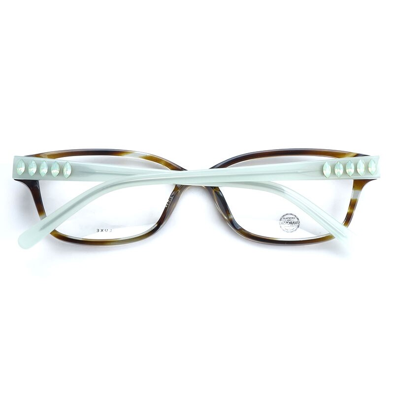Women Luxury Brand Acetate Optical Frames Decorated with Crystals for Myopia Progressive Astigmatism Reading Hyperopia