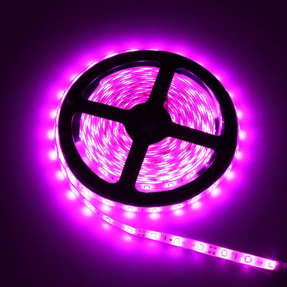 High Bright SMD LED Strip Waterproof 5M 300LED DC 12V LED Light Strips Flexible Tape RGB /Warm/White/Blue/Red/Green/Pink: Pink / NON Waterproof IP20