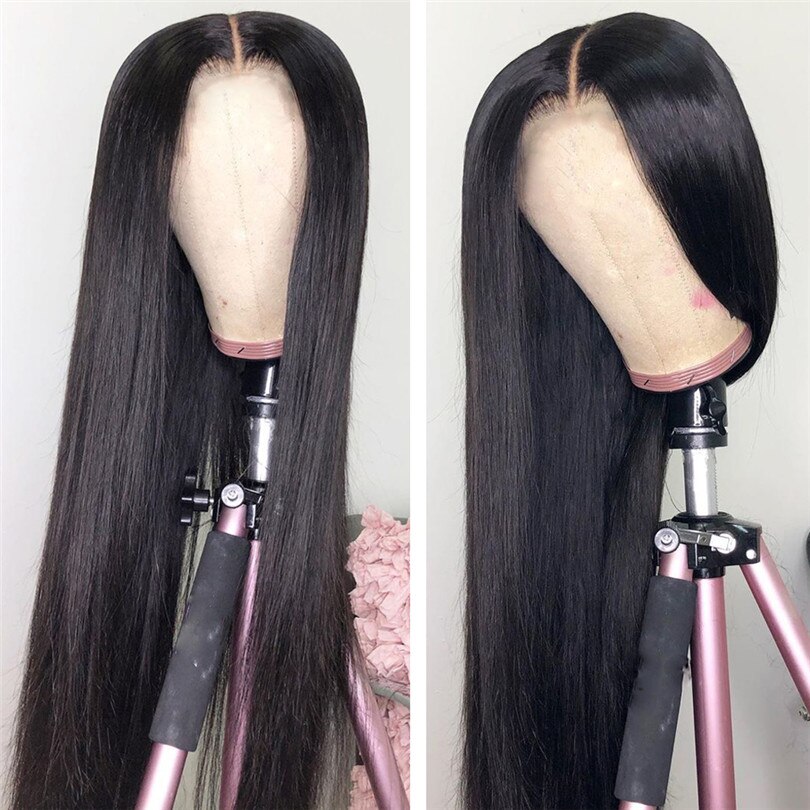 Natural Skin Hairline Synthetic Wig for Women Middle Part Heat Resistant Fiber Natural Looking Wig Machine Made Wig