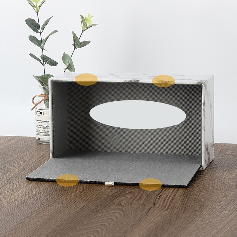 Marble Pattern Rectangular Leather Tissue Box Cover Holder Hotel Drawer Light Luxury Business Office Dining Leather Tissue Box
