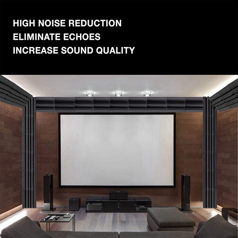 Acoustic Foam Bass Trap Studio Foam 12 Pack 12 inch x 7 inch x 7 inch Soundproof Padding Wall Panels Corner Block Finish