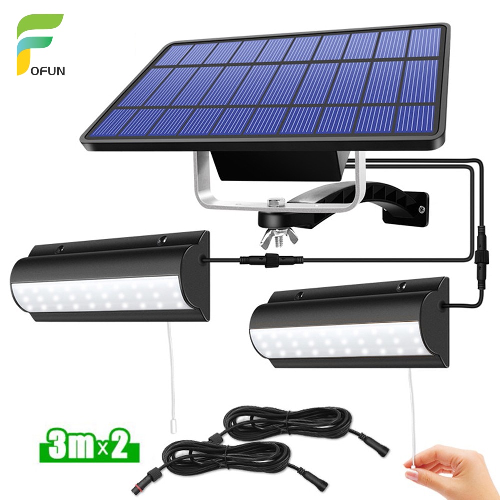 Weiß/warm LED Solar- Lichter 5500mAh Große Kapazität Batterie Solar- Lampe für Zimmer Balkon Terrasse Bar Licht W/ ziehen Schalter 3m Linie