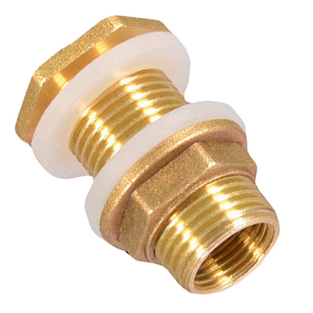 Soild Brass Water Tank Connector Theaded Bulkhead Fitting with 2 Rubber