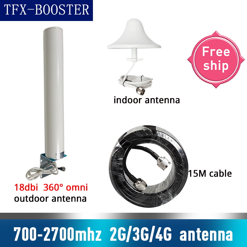 360 ° Omni Buiten Antenne 18dbi Cdma Umts Gsm 700 ~ 270Mhz Voor Mobiele Telefoon Booster Repeater 5dbi Omni indoor Antenne Met 2M Kabel