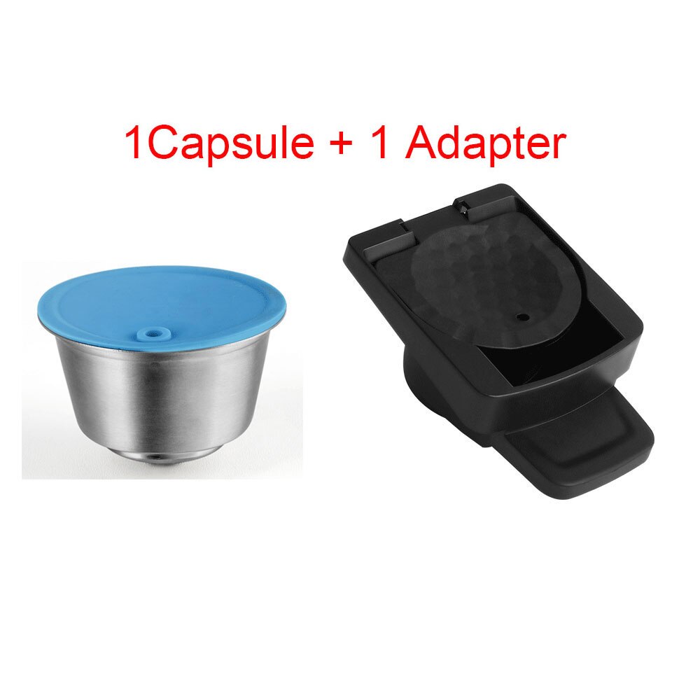 capsula e adattatore per caffè riutilizzabili per macchina da caffè Dolce gusto filtro riutilizzabile ecologico per alimenti in acciaio inossidabile: 1Capsule 1adattatore
