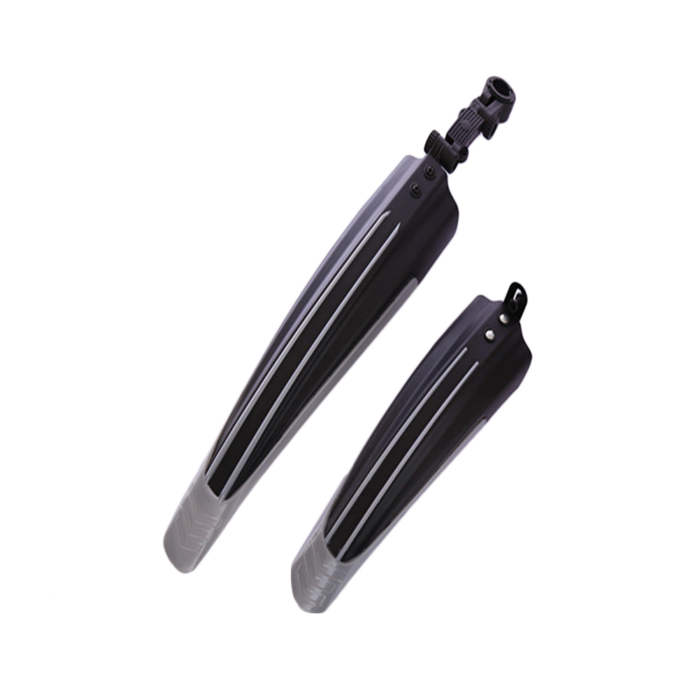 2Pcs Fiets Voor Achter Tire Fender Spatbord Set Mountain Road Bike Tire Fender: Black and Grey