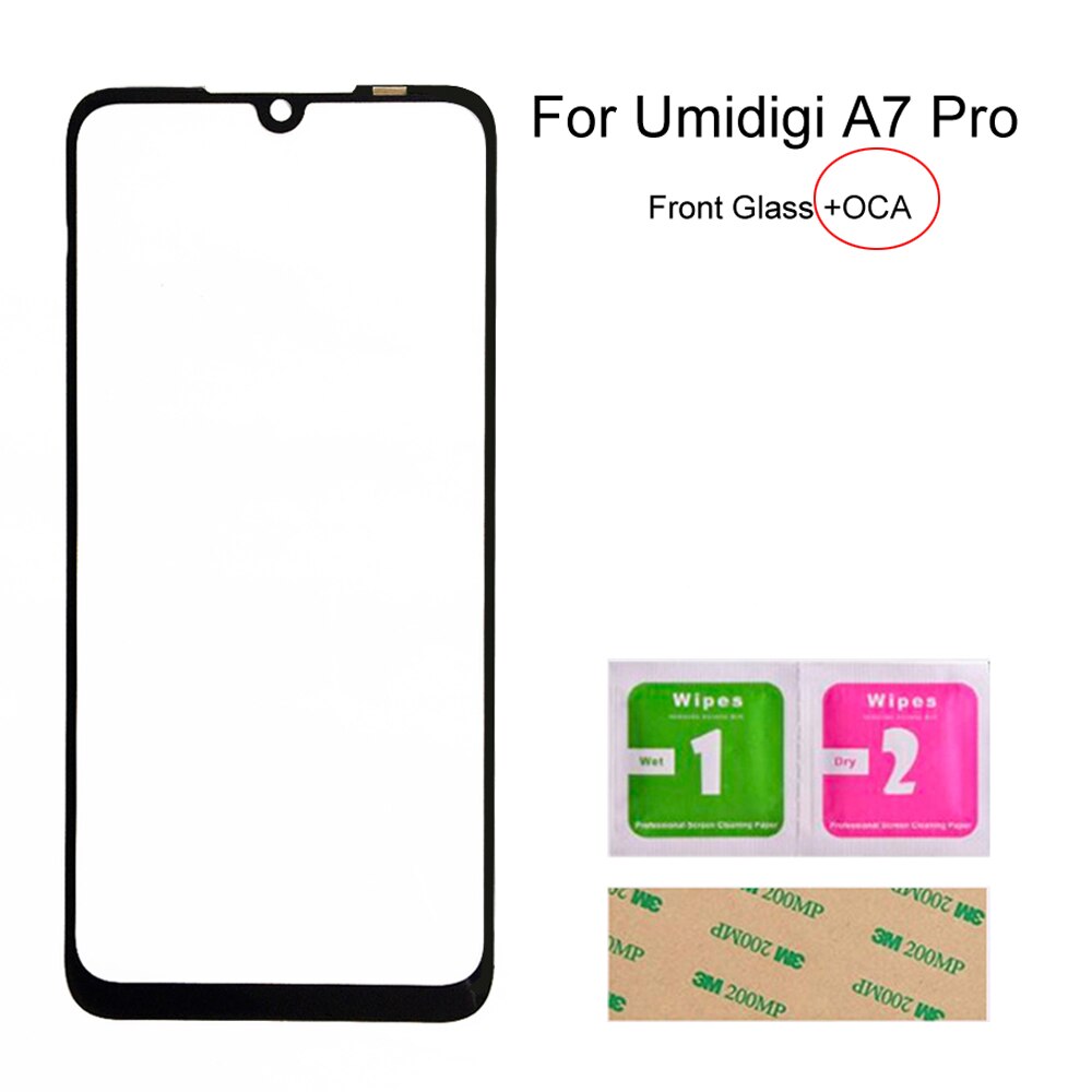 Panneau d&#39;écran tactile pour Umi Umidigi A7 Pro/A9 Pro, panneau en verre avant (sans écran tactile), pièces de réparation de téléphone portable, colle 3m: A7 Pro