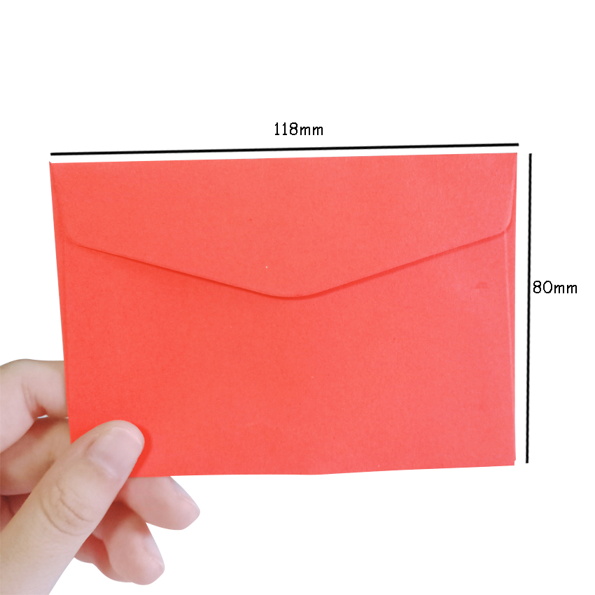 10 Stks/partij 14 Snoep Kleuren Blank Mini Enveloppen Envelop Bruiloft Verjaardagsfeestje Uitnodiging Benodigdheden Kraftpapier Enveloppen: Rood
