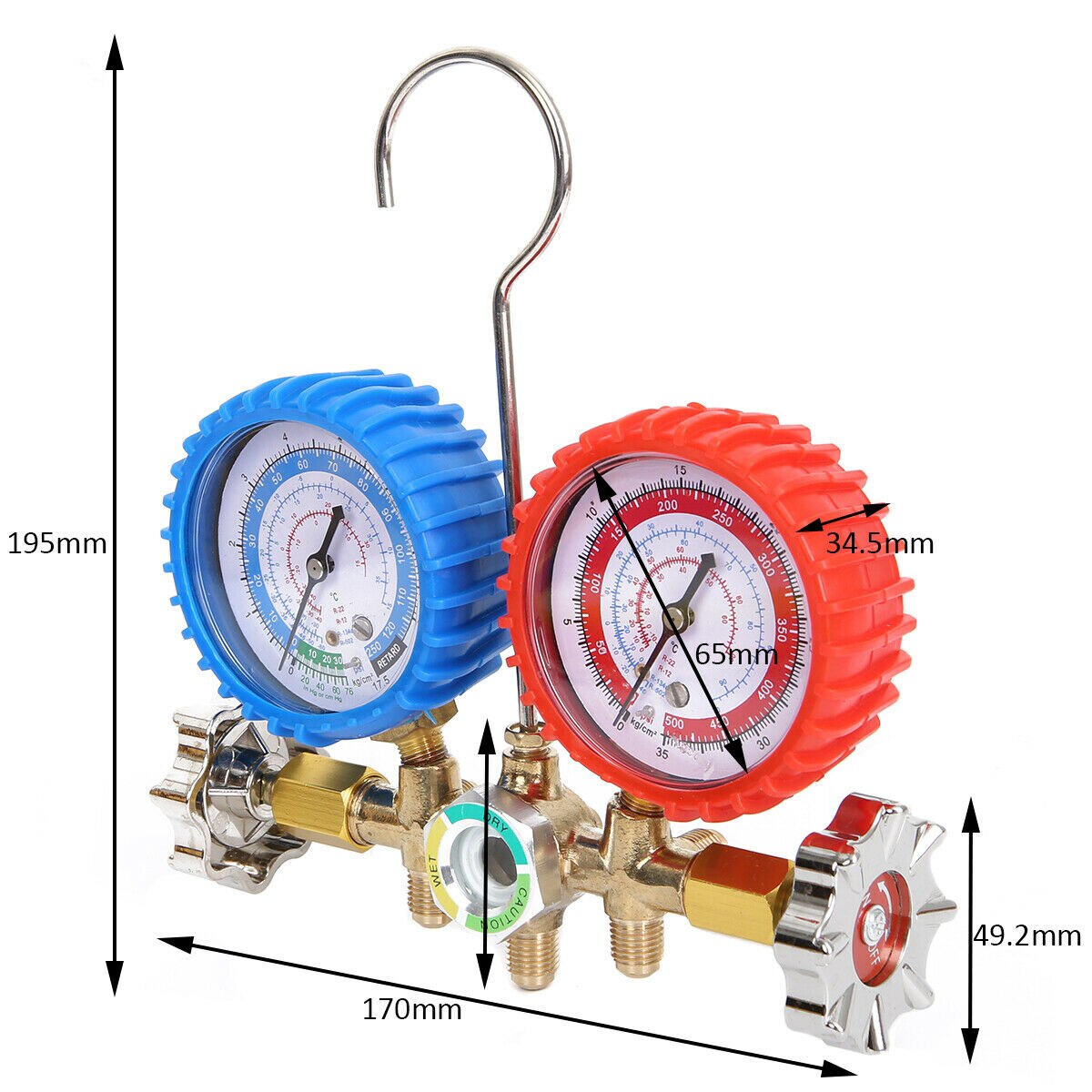 Air Condition Refrigeration Charging Manifold Gauge For R12 R134A R22 R404z