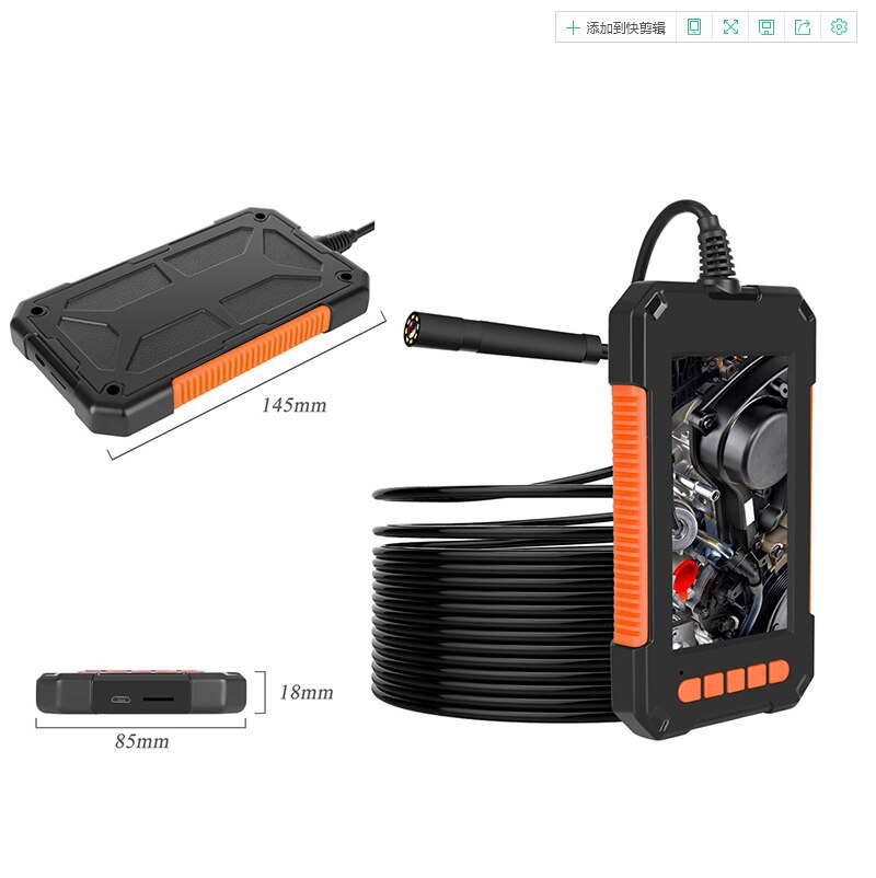 2m 5m 10m vattentät industriell endoskop inspektionskamera 1080p hd 4.3 tums borescope 5.5mm 8mm endoskop inspektionskamera: 8mm / 5m