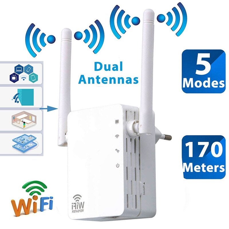 2.4Ghz 300m WiFi Wireless Range Extender Router Repeater Network Signal Booster EU plug