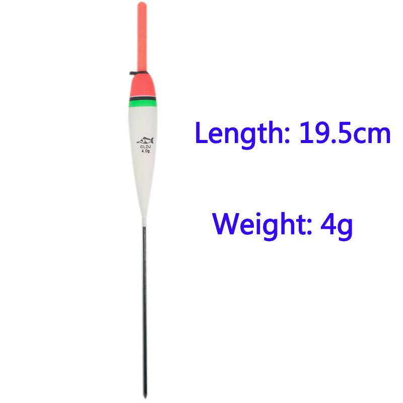 ORJD-flotador de Pesca, 10 piezas, 19cm, 2,5g, boya Vertical, señuelo de Pesca con mosca marina, flotador, accesorios de Pesca en Río: 4g white