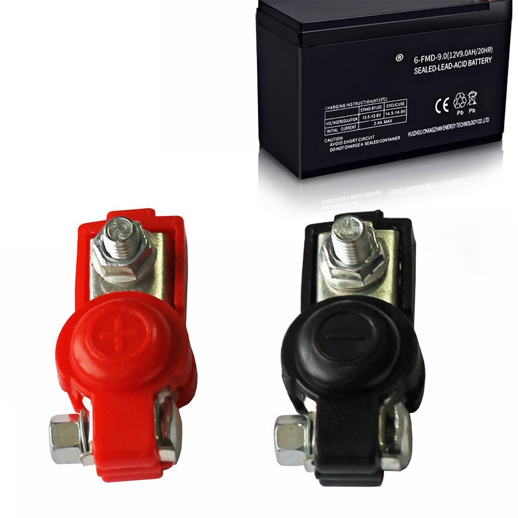6-12V pole terminals car battery terminals black and red color connector 2x battery quick-release clamps