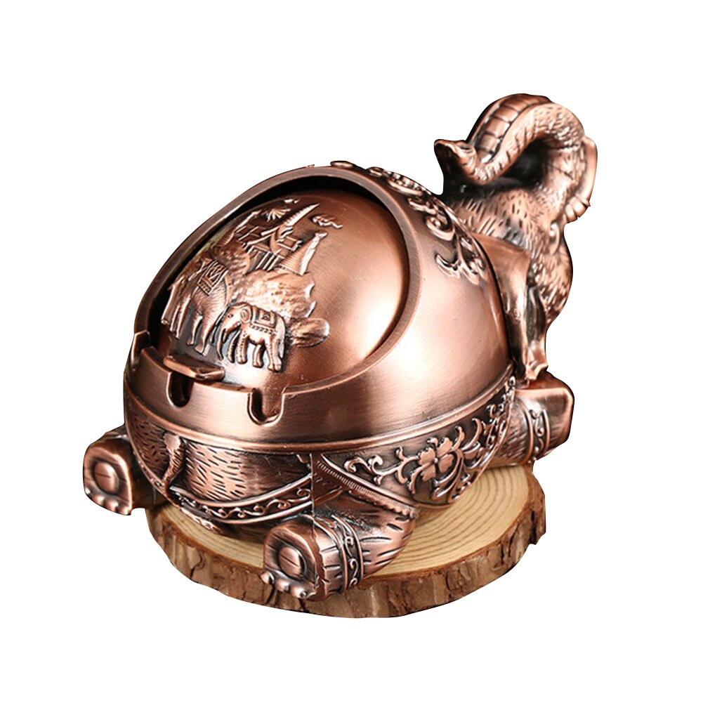 éliminateur d'odeur bureau coupe-vent éléphant forme avec couvercle cendrier en métal salon intérieur extérieur bureau Vintage sculpté à la main: E