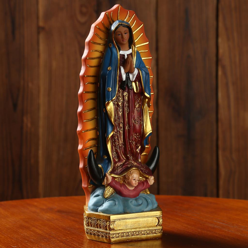 Vår lady of guadalupe jungfru mary staty vacker utsökt vår nådens fru jungfru mary katolsk religiös staty