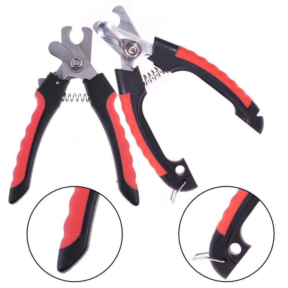 Mascota perro seguridad clavo Clipper cortador aseo tijeras para animales gatos con cerradura tamaño S M cortaúñas