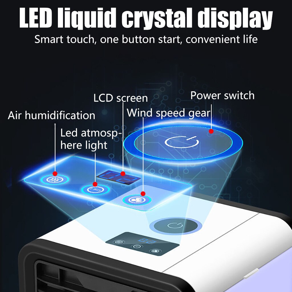 Mini Portable Air Conditioner Conditioning USB Mini Air Cooler Air Purification And humidification Refrigeration Fan #z