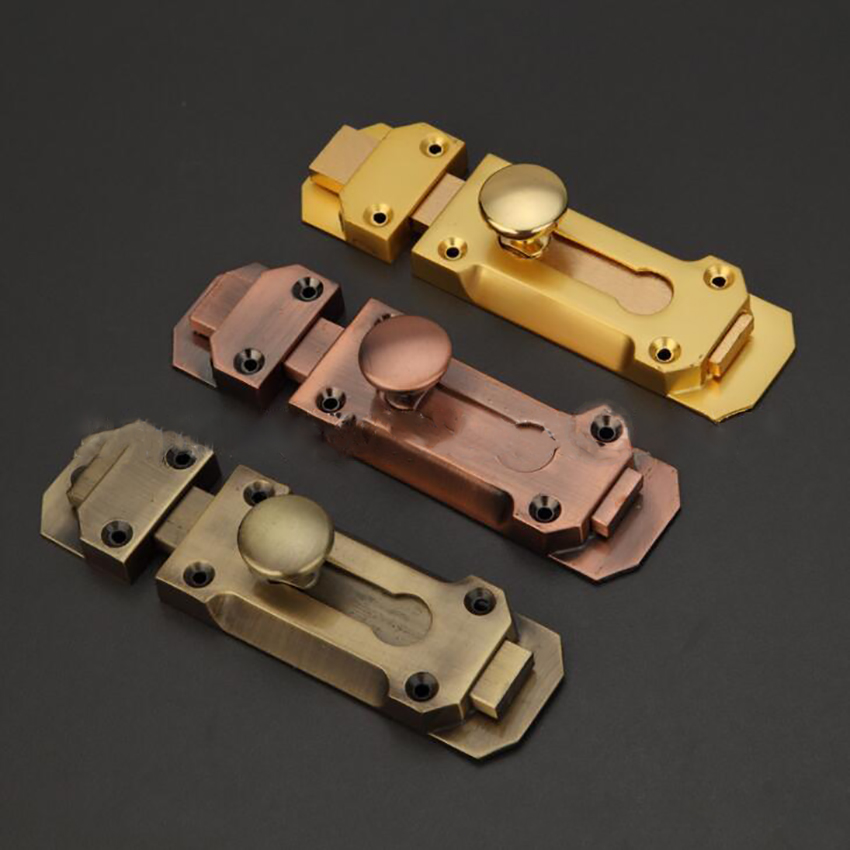 3/4/5 Inch Solid Zinc Alloy Security Dead Bolt, Antique Door Slide Latch Lock, Heavy Duty Gate Safety Sliding Bolt Latches