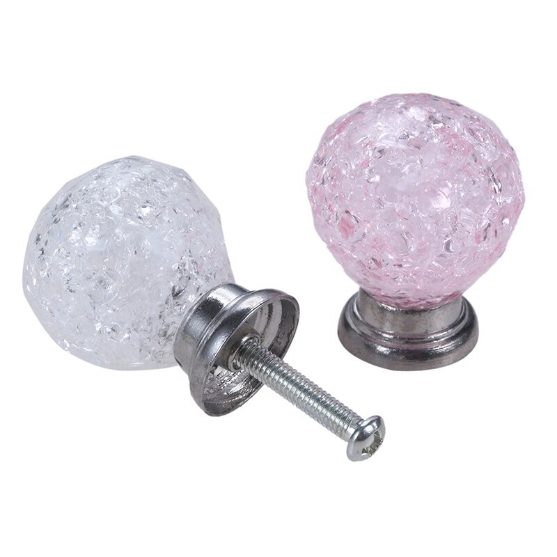 Crack Bal Vorm Lade Knoppen Acryl Schroef Ice Crackle Crystal Gem Ronde