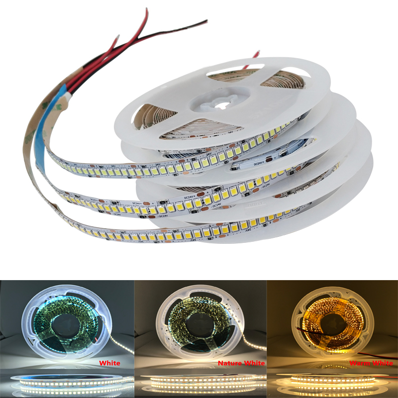 Dc 5V 12V 24V Smd 2835 Led Strip Licht 5 M Wit Led Strip Tape Niet Waterdicht lamp Licht Strips Keuken Home Decor Tv Ledstrip