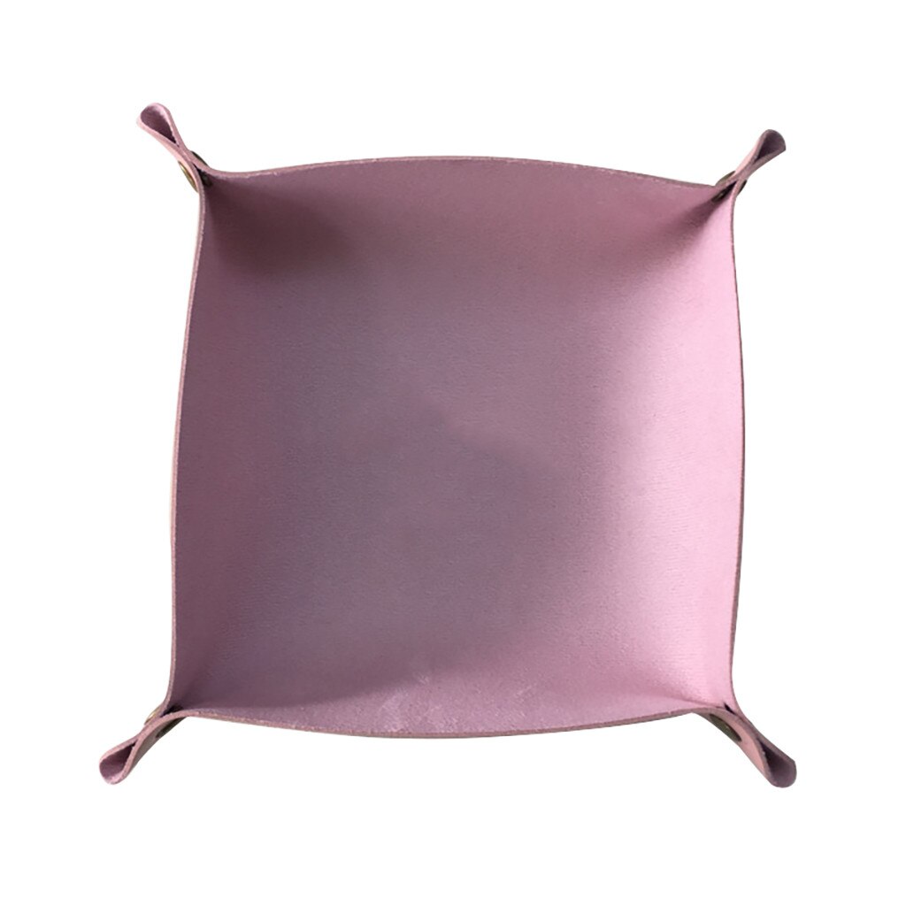 PU Leder Würfeln Fach Faltbare Schreibtisch Platz Würfel Tablett Lagerung Kasten Für Tisch Spiele # p9: Rosa