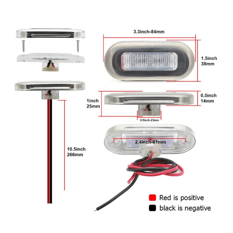 4x3 led 12v barco escada deck lado marcador luz de cortesia luzes indicadoras turn signal iluminação marinha barco acessório luzes traseiras