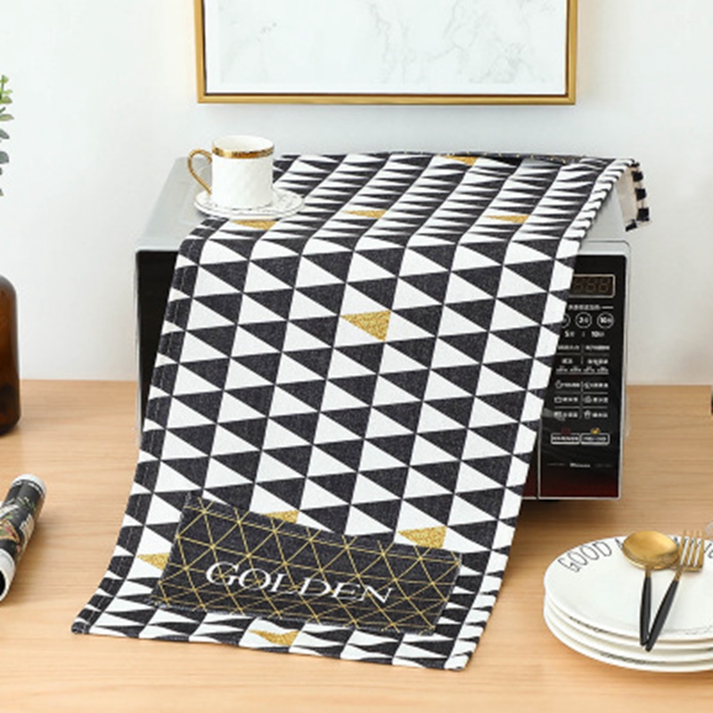 Cubierta de horno de microondas nórdico grueso impermeable tela de horno de algodón de lino cubierta de polvo para el hogar accesorios de cocina accesorios suministros