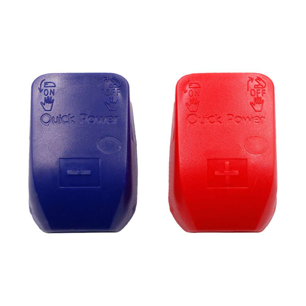 Car Boat Battery Terminal Connector Clamp Clip Negative Positive Blue Red Cover