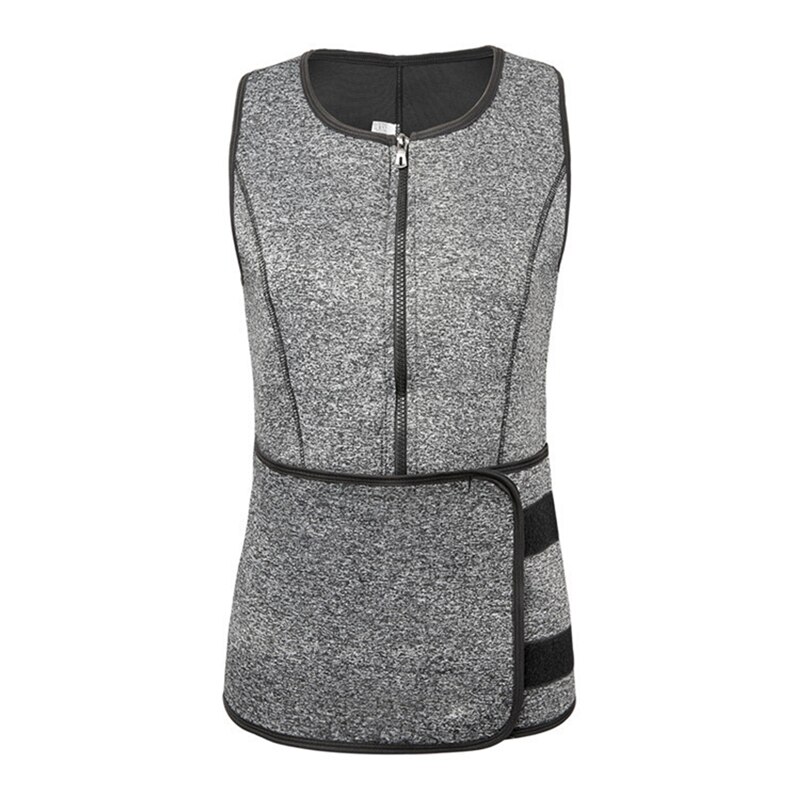Chaleco de Fitness de para hombre, chaleco masculino de , corsé de vientre y cuerpo, corsé de Fitness sudoroso,: gray / L