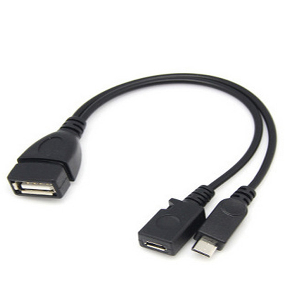 2 en 1 OTG Micro USB Host Power Y divisor adaptador USB a Micro 5 pines Cable macho hembra para Fire Tv 3 o 2a generación Fire Stick