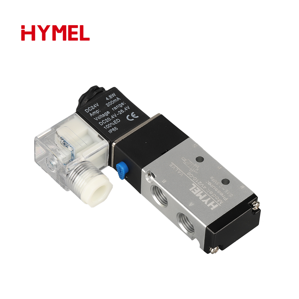 Pneumatic Electric Solenoid Valve 5 Way 2 Position Control Air Gas Magnetic Valve 12V 24V 220V 4mm-12mm Hose Fittings 4V210-08: Red / 3/4"